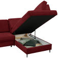 ECKSOFA in Chenille Rot  - Rot/Schwarz, MODERN, Holz/Textil (241/184cm) - Carryhome