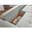 Ecksofa mit Funktion Creme Flachgewebe Zierkissen, Rückenkissen, Bettkasten, Schlaffunktion, Rücken echt, Liegefläche im Originalstoff  - Creme/Schwarz, KONVENTIONELL, Kunststoff/Textil (277/190cm) - Carryhome