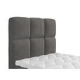 BOXBETT 120/200 cm,  in Dunkelgrau, gepolstertes Kopfteil, Bettkasten, Topper, H3 = fest  - Dunkelgrau/Schwarz, Design, Holzwerkstoff/Kunststoff (120/200cm) - Xora