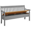 SITZBANK 169/93/58 cm Grau, Laugenfarbig Kiefer massiv  - Laugenfarbig/Grau, ROMANTIK / LANDHAUS, Holz (169/93/58cm) - Boxxx