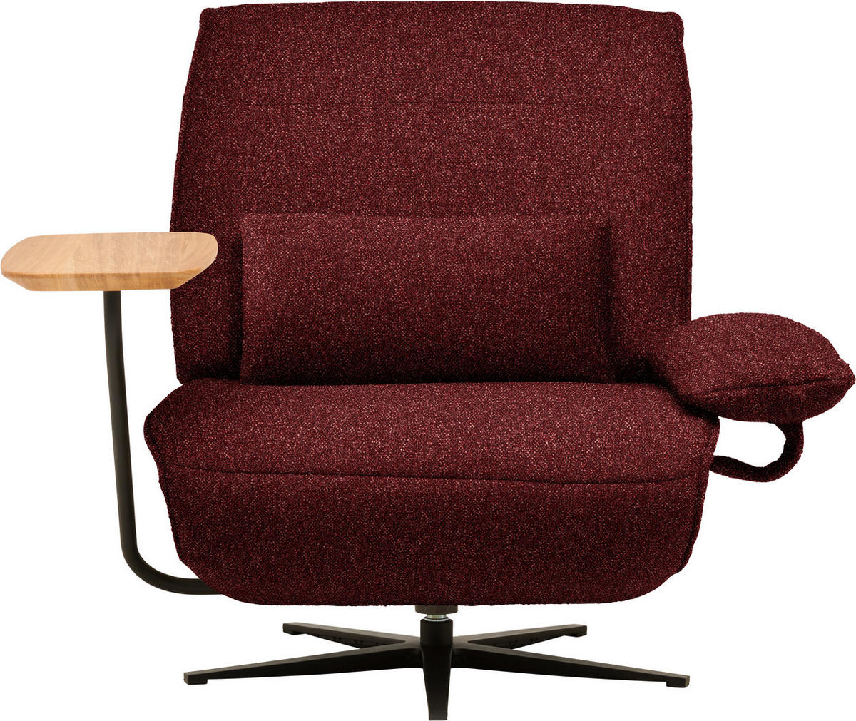 SESSEL in Flachgewebe, Mikrofaser Rot  - Rot/Schwarz, Design, Textil/Metall (84/65/91cm) - Koinor