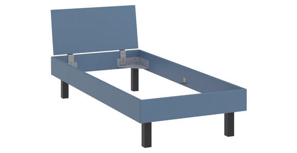 BETT 90/200 cm  in Blau  - Blau/Schwarz, Design, Holzwerkstoff/Metall (90/200cm) - Xora