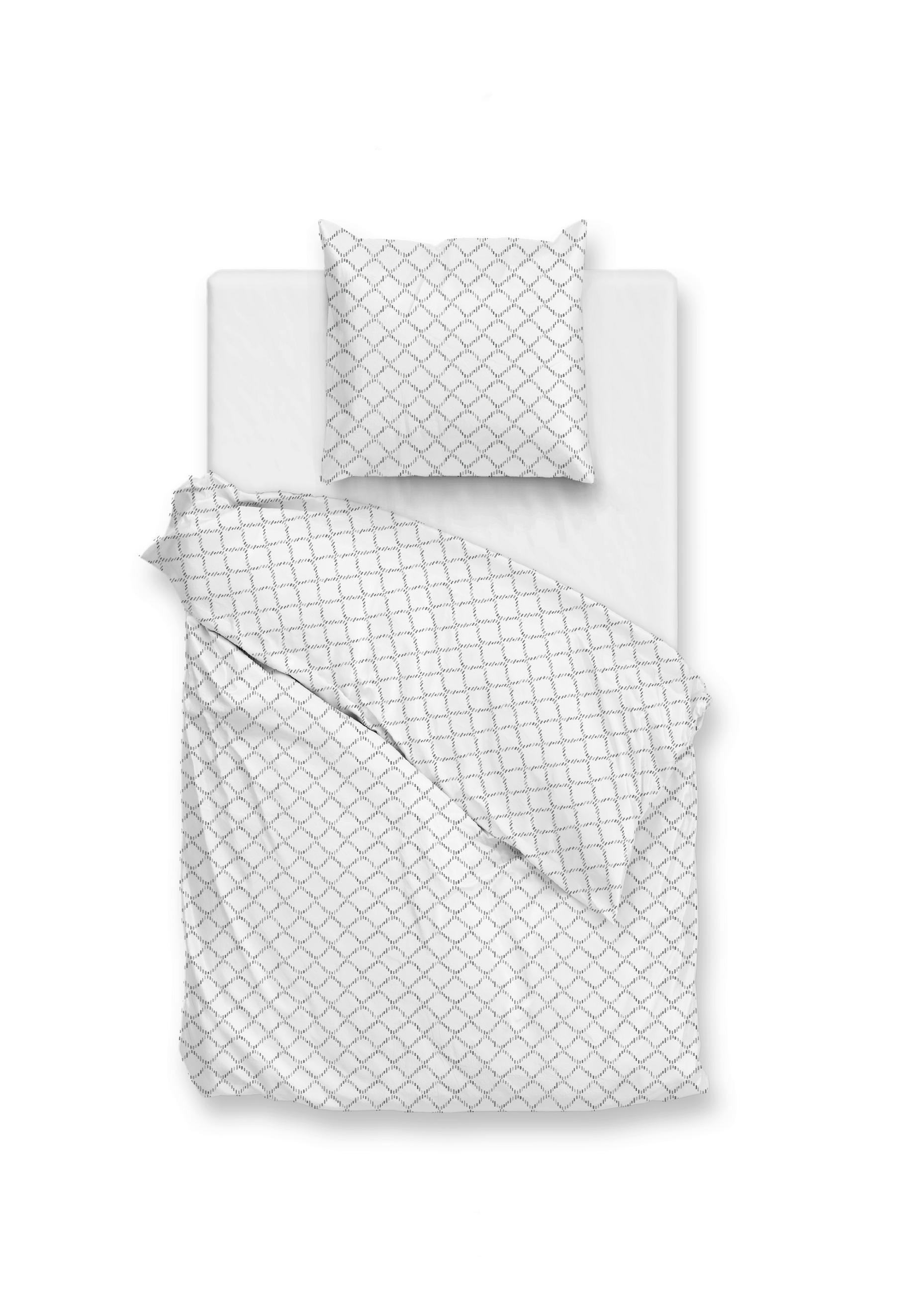 BETTWÄSCHE 2-teilig Linea-di-Satinado Makosatin 135/200 cm  - Weiß, Basics, Textil (135/200cm)