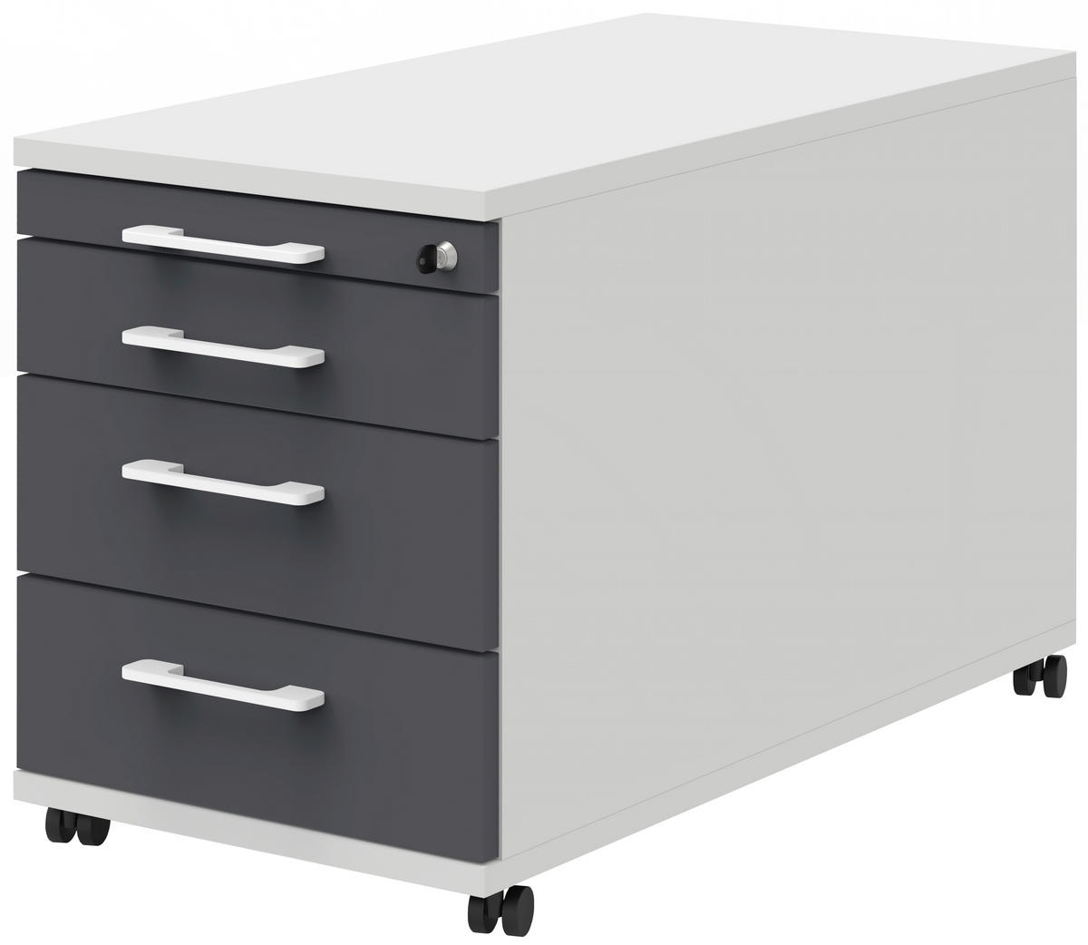 ROLLCONTAINER  - Anthrazit/Weiß, Design, Holzwerkstoff/Kunststoff (43,2/53,8cm)