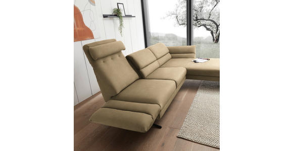 ECKSOFA  in Flachgewebe Senfgelb  279-327/176-217 cm  - Senfgelb/Schwarz, Design, Textil/Metall (279-327/176-217cm) - Dieter Knoll