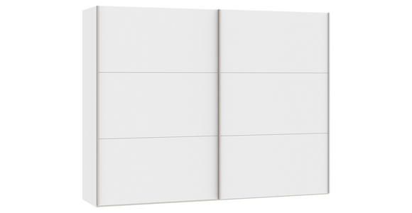 SCHWEBETÜRENSCHRANK  in Weiß  - Edelstahlfarben/Weiß, Design, Holzwerkstoff (253/195/65cm) - Carryhome
