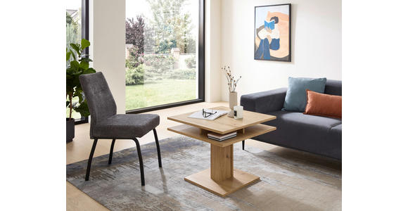 COUCHTISCH 65/65/53-77 cm quadratisch Eiche Artisan - Eiche Artisan, KONVENTIONELL, Holzwerkstoff (65/65/53-77cm) - Carryhome