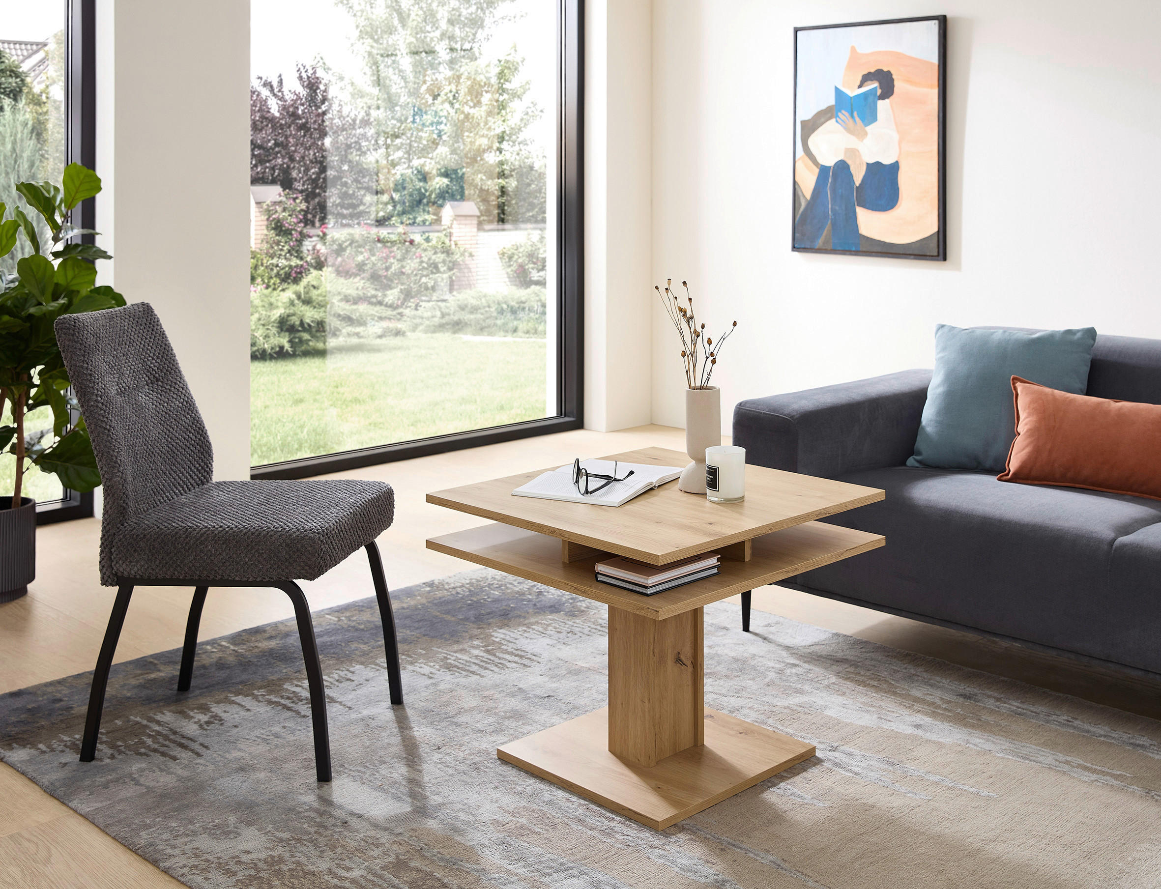 COUCHTISCH 65/65/53-77 cm quadratisch Eiche Artisan  - Eiche Artisan, KONVENTIONELL, Holzwerkstoff (65/65/53-77cm) - Carryhome