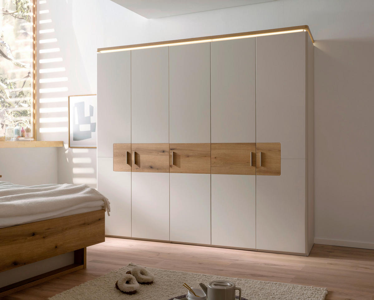 Dulap Cu Uși Rotative, 248/219/59 cm, culoare lemn stejar, cașmir - culoare nichel/cașmir, Design, metal/material pe bază de lemn (248/219/59cm) - Venda