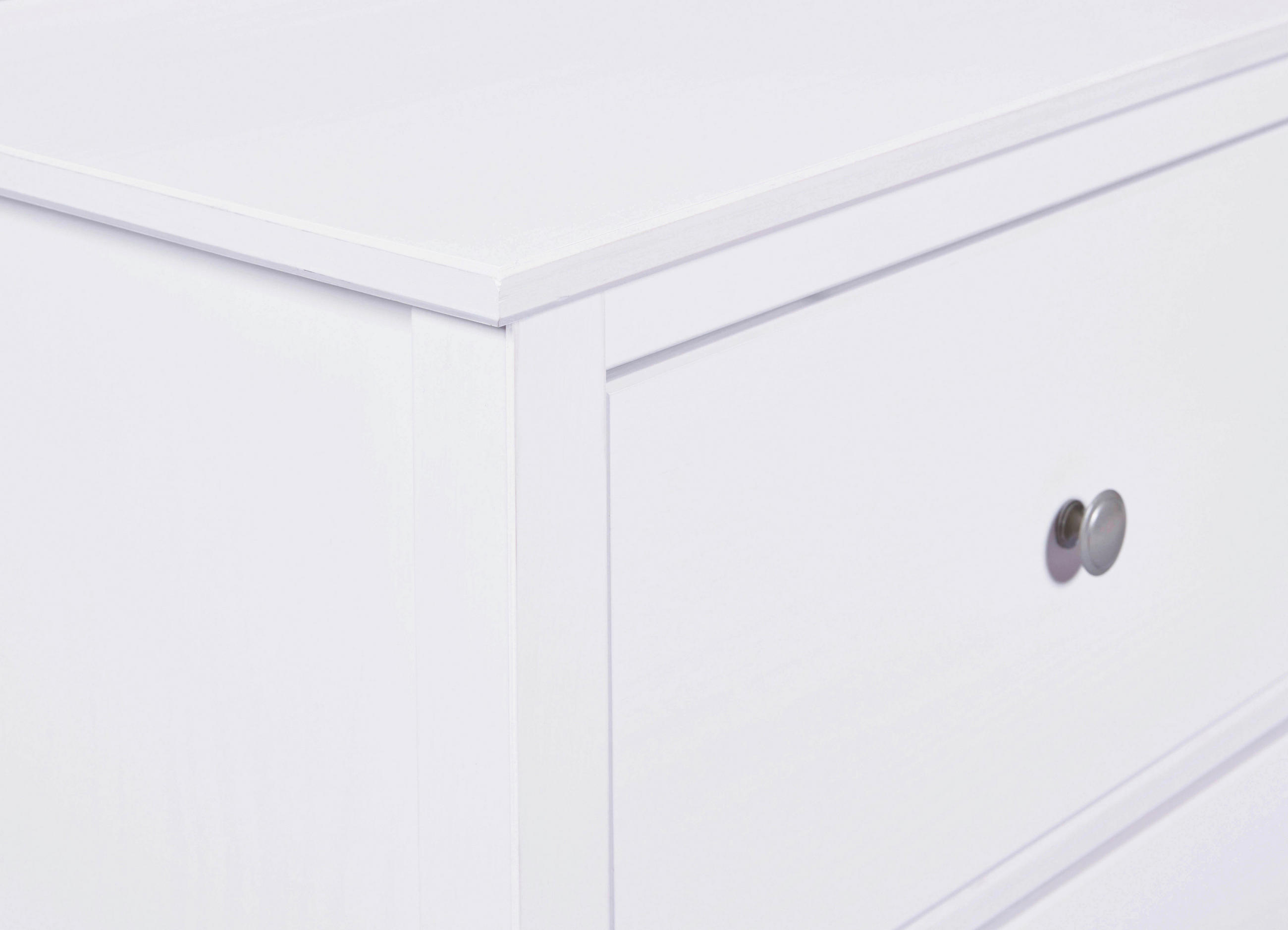 KOMODA  85/96/40 cm  bela  - bela/srebrna, Dizajnerski, metal/drvo (85/96/40cm)