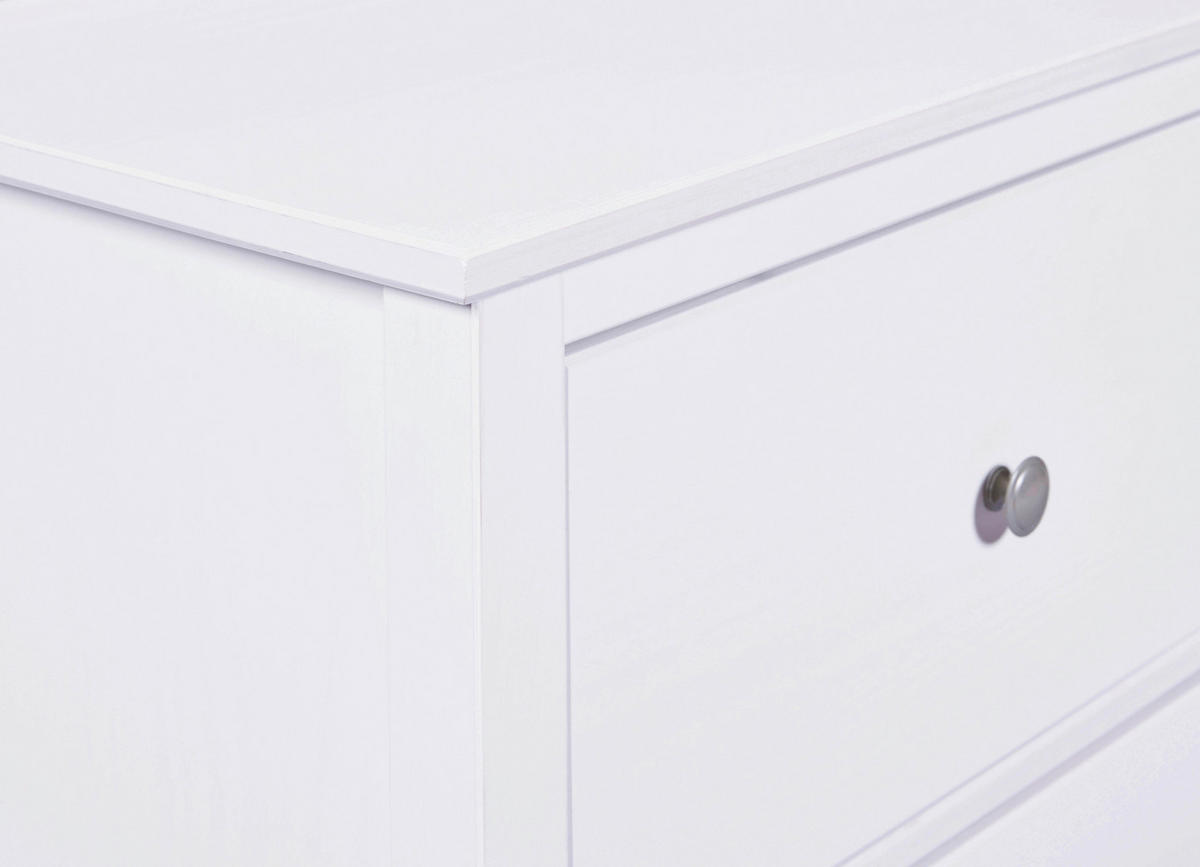 KOMODA   85/96/40 cm   bijela  - bijela/srebrne boje, Design, metal/drvo (85/96/40cm)