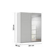SCHWEBETÜRENSCHRANK 201/223/68 cm 2-türig Grau  - Grau, KONVENTIONELL, Glas/Holzwerkstoff (201/223/68cm) - Novel