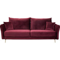 SCHLAFSOFA in Samt Weinrot  - Weinrot/Goldfarben, Design, Textil/Metall (235/96/104cm) - MID.YOU