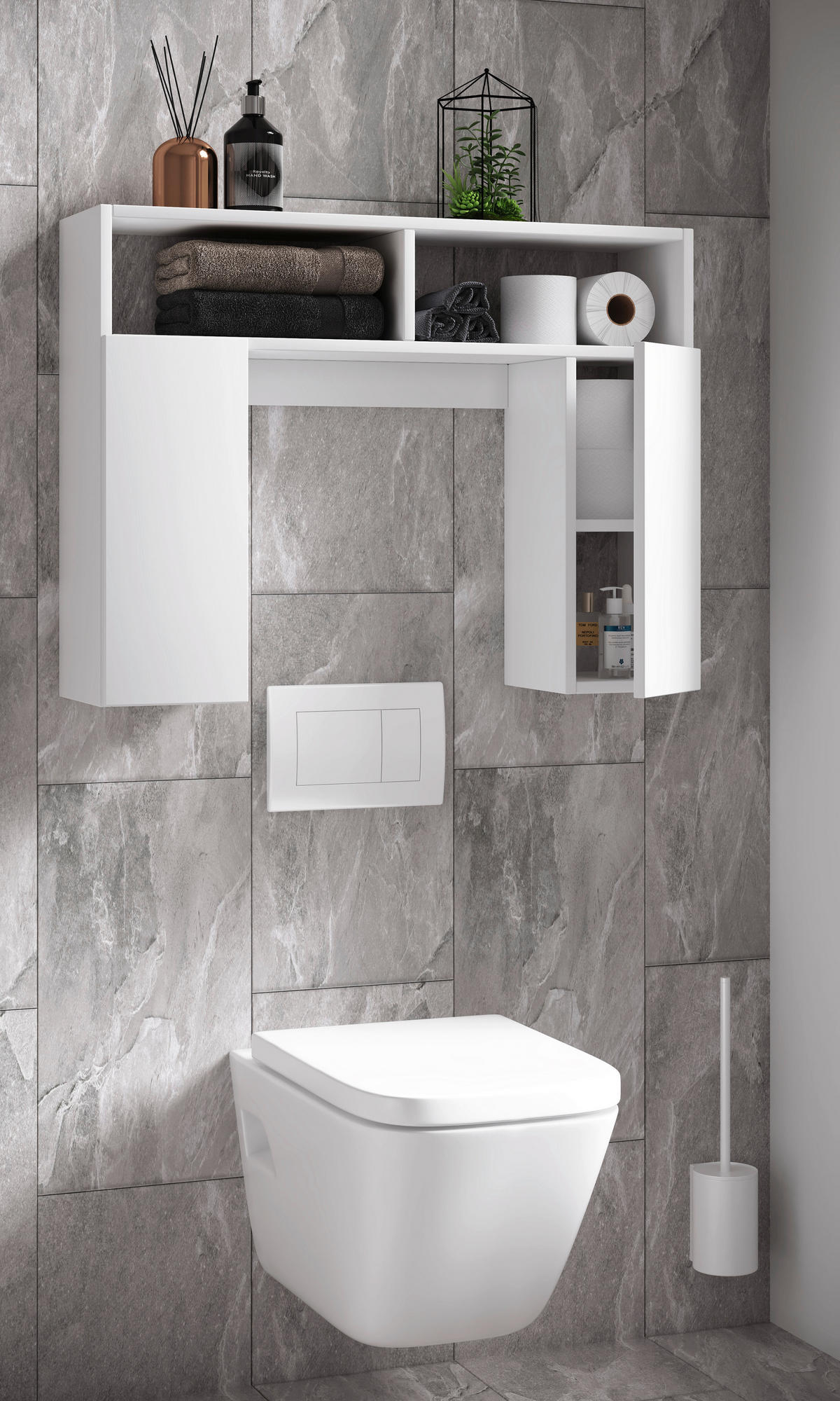 BADEZIMMERREGAL 76/61/20 cm  - Weiss, Modern, Holzwerkstoff (76/61/20cm) - MID.YOU