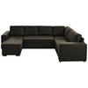 WOHNLANDSCHAFT Dunkelbraun Webstoff  - Dunkelbraun/Schwarz, KONVENTIONELL, Kunststoff/Textil (157/313/207cm) - Ti'me