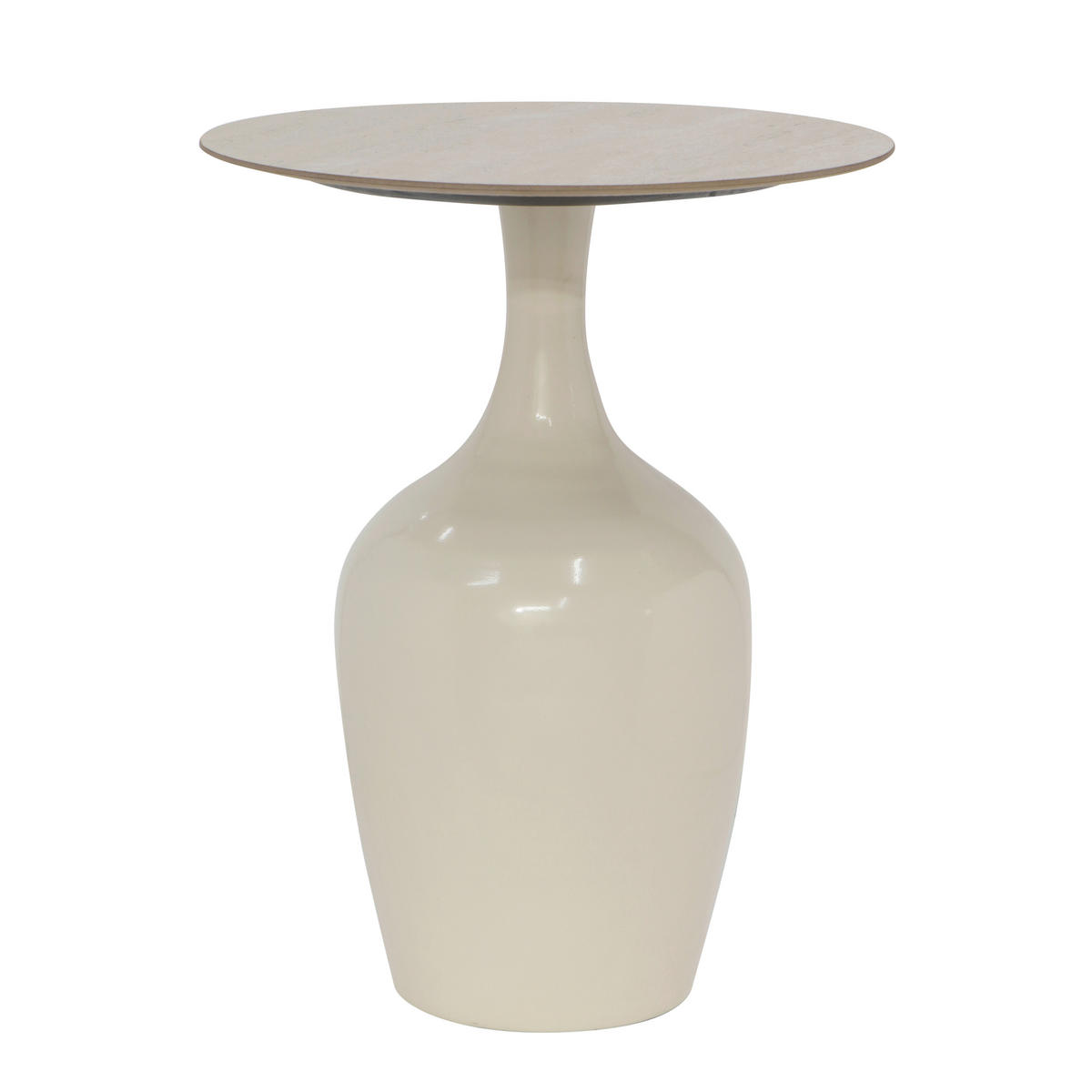 BEISTELLTISCH 40/40/51 cm Creme rund  - Creme, MODERN, Keramik/Metall (40/40/51cm) - Milino