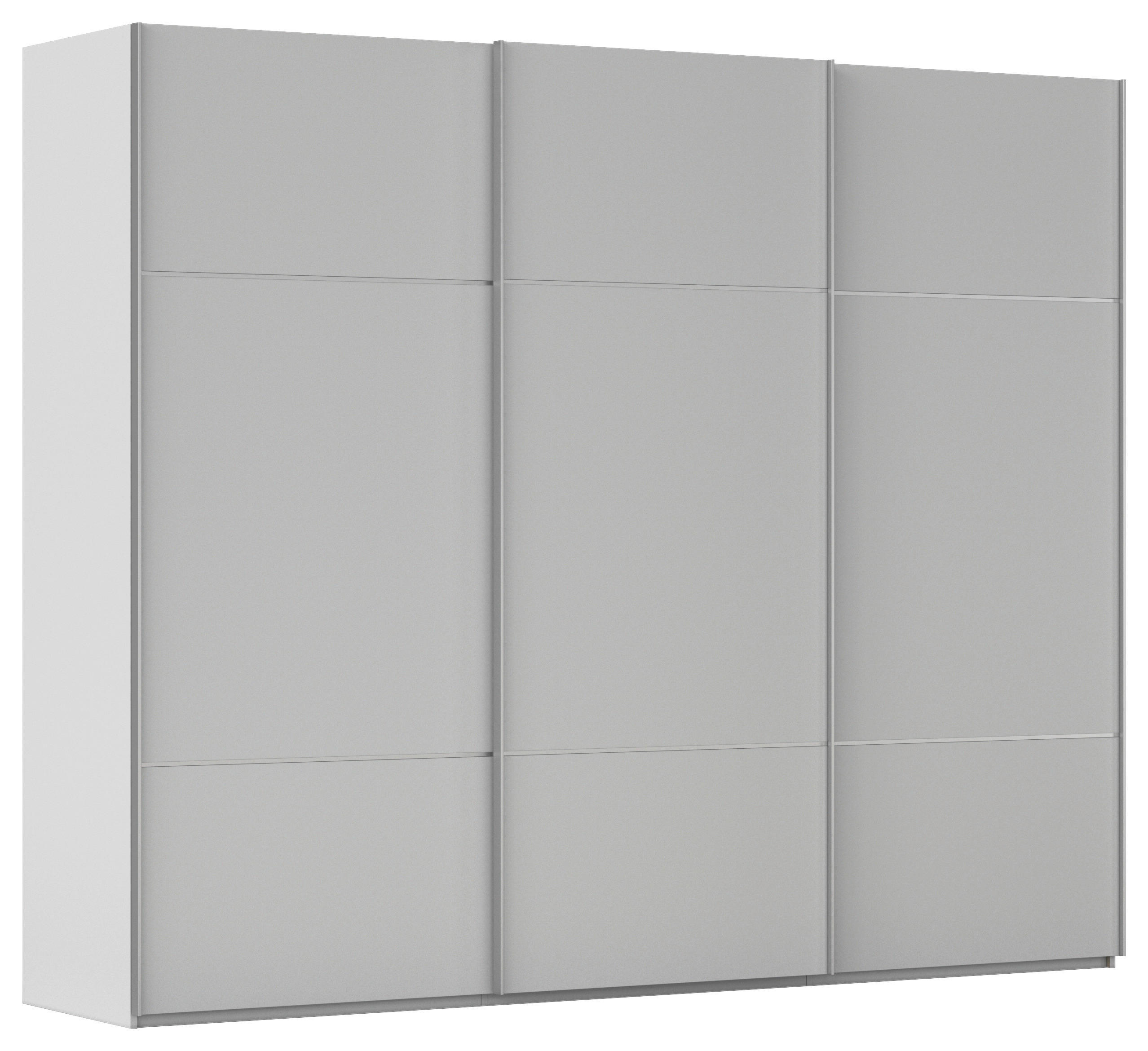 SCHWEBETÜRENSCHRANK 301/223/68 cm 3-türig Grau  - Alufarben/Grau, KONVENTIONELL, Holzwerkstoff/Metall (301/223/68cm) - Novel