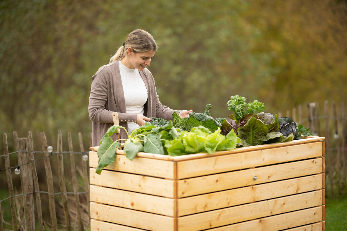 VYVÝŠENÝ ZÁHON   - farba smreka, Basics, drevo (70/90/130cm)