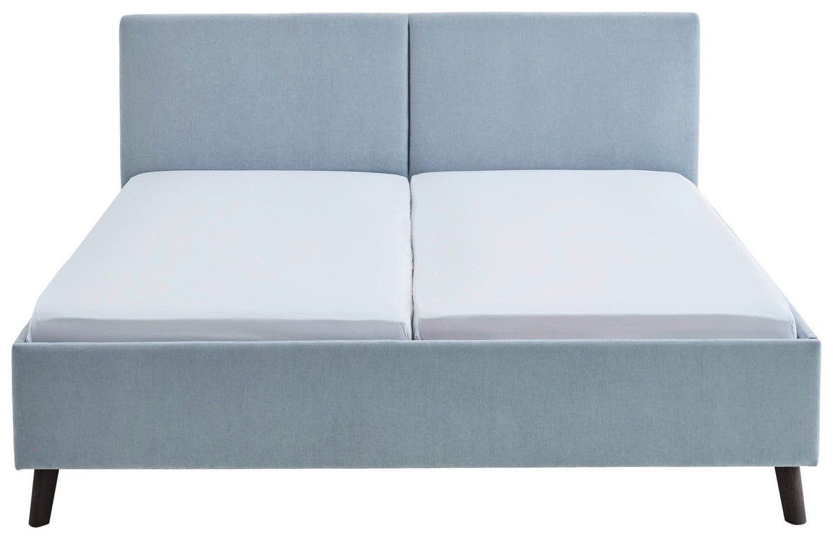 POLSTERBETT 160/200 cm  in Hellblau  - Schwarz/Hellblau, Basics, Holz/Textil (160/200cm) - Boxxx