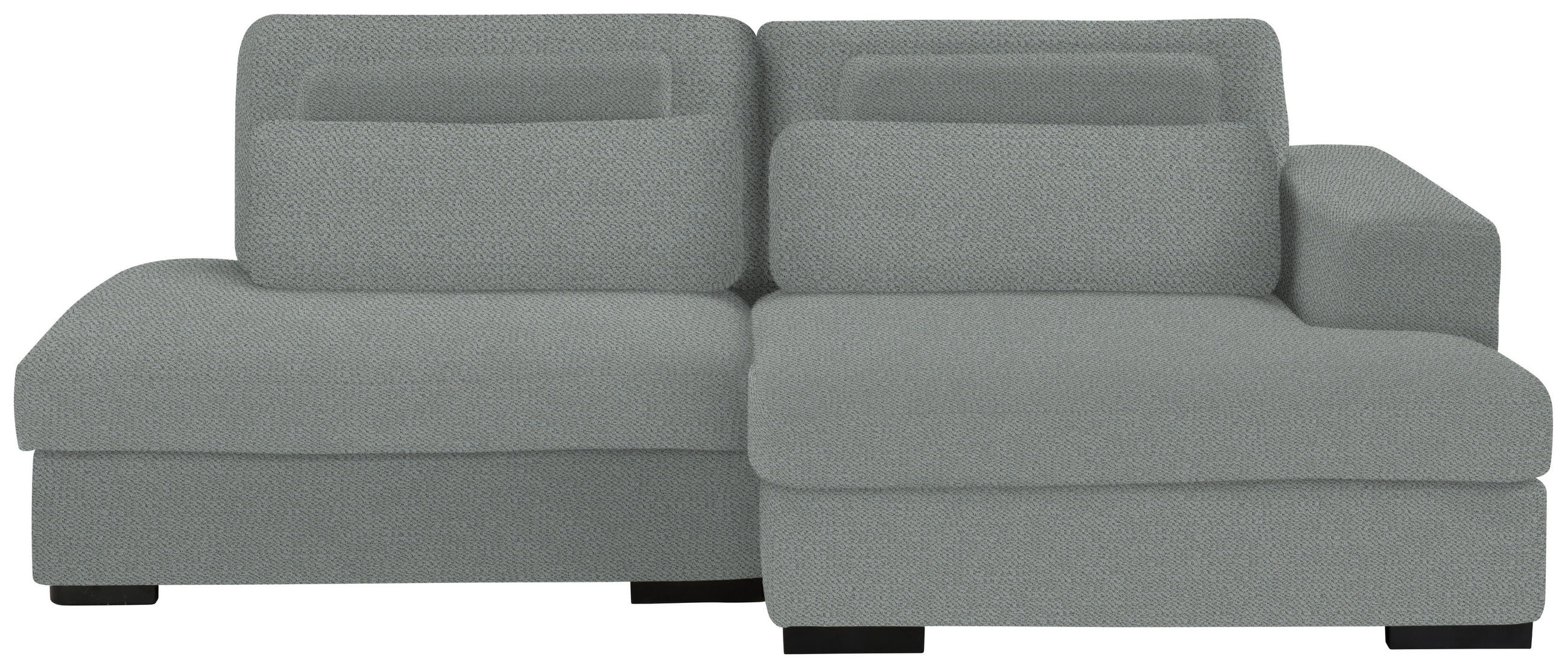 ECKSOFA in Chenille Hellgrau  - Hellgrau/Schwarz, Design, Kunststoff/Textil (223/158cm) - Lomoco
