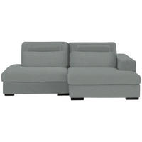ECKSOFA in Chenille Hellgrau  - Hellgrau/Schwarz, Design, Kunststoff/Textil (223/158cm) - Lomoco