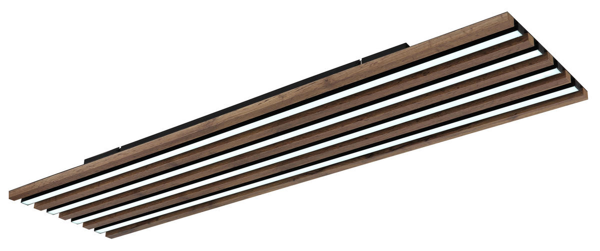 STROPNA LED-SVETILKA  HAYDEN //2700-6500 K/230 V/ - črna/bela, Natur, kovina/umetna masa (120/30/6cm) - Globo