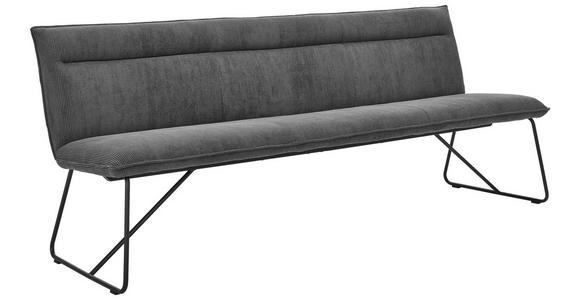 SITZBANK 180/88/66 cm Anthrazit Metall  - Anthrazit/Schwarz, Design, Textil/Metall (180/88/66cm) - Johann Jakob