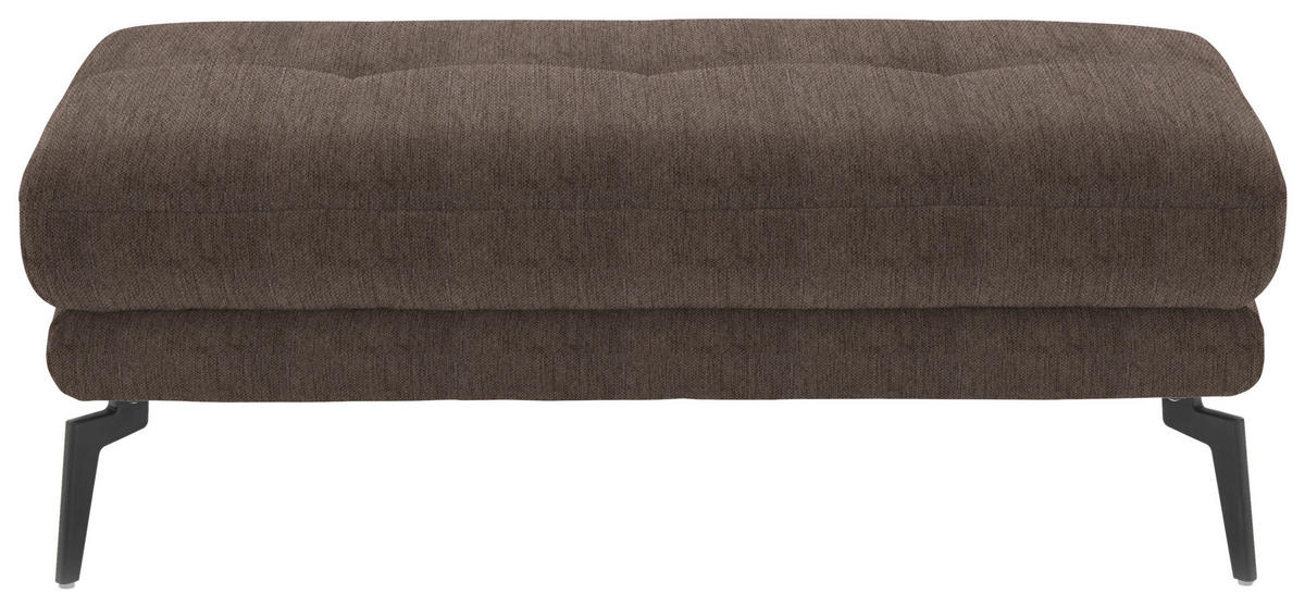 HOCKER in Textil Braun  - Schwarz/Braun, Design, Textil/Metall (132/45/68cm) - Beldomo Style