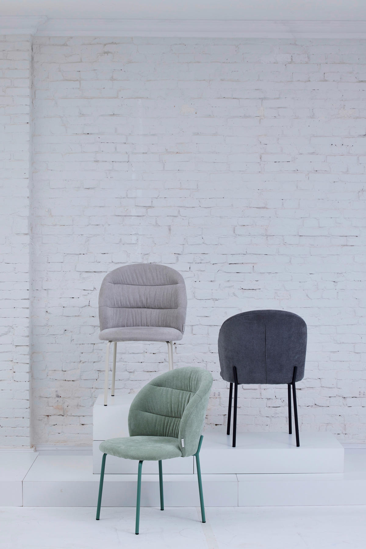 STUHL  in Stahl Chenille Metall, Textil  - Schwarz/Grau, Basics, Textil/Metall (51/83/59cm) - Tom Tailor