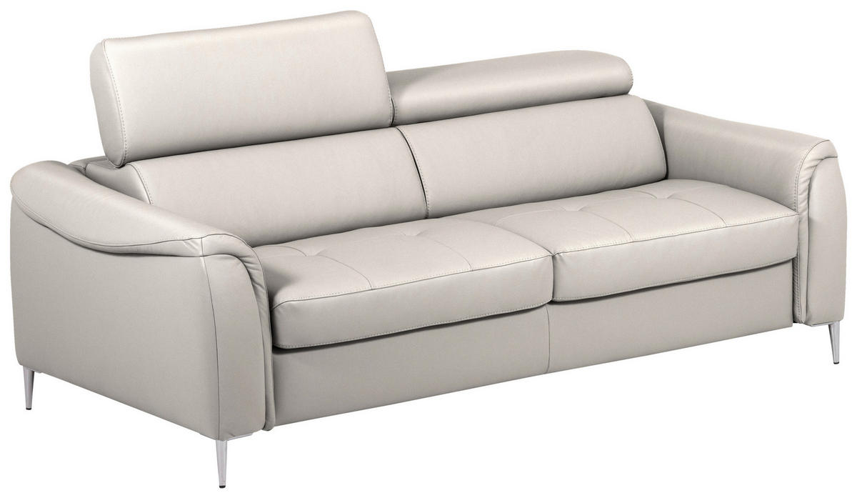 SCHLAFSOFA in Textil, Leder Grau  - Grau, Design, Leder/Textil (203/77-98/103cm) - MID.YOU