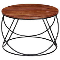 KONFERENČNÝ STOLÍK, farba indického palisandra, drevo, 60/60/40 cm - čierna/farba indického palisandra, Konventionell, kov/drevo (60/60/40cm) - MID.YOU