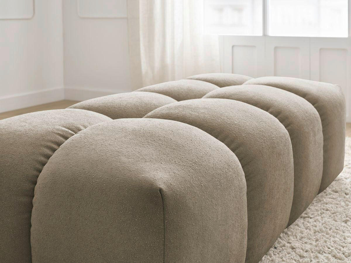 HOCKER EVEREST Struktur Taupe  - Taupe/Schwarz, MODERN, Kunststoff/Textil (140/70/40cm)