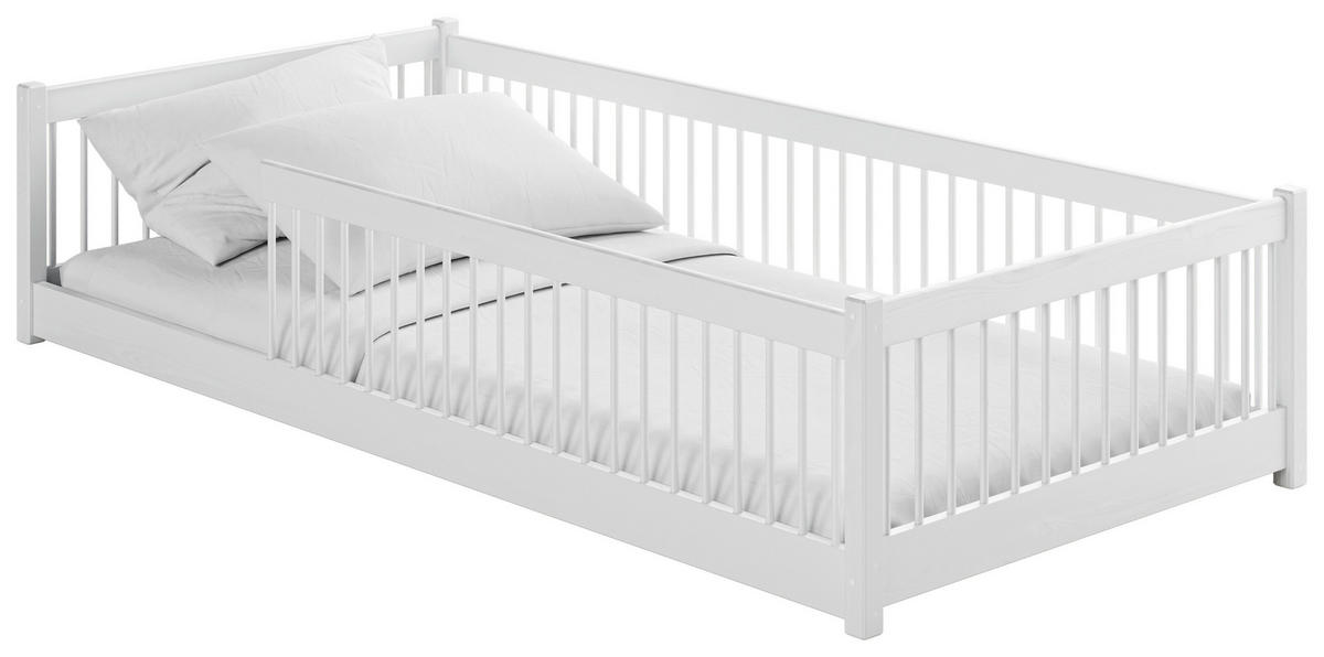 BODENBETT. - Birkefarben/Weiß, Basics, Holz (90/200cm) - Xora