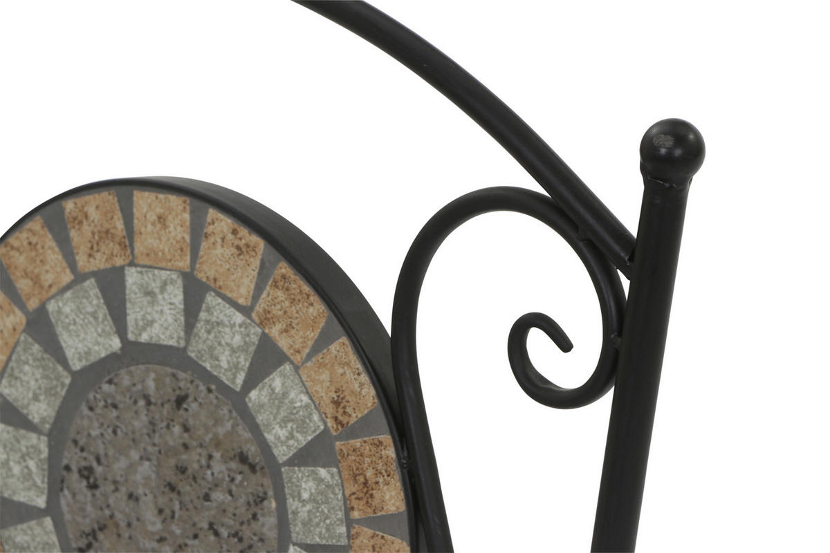 GARTENSTUHL Metall, Keramik Multicolor, Schwarz  - Multicolor/Schwarz, MODERN, Keramik/Metall (39/88,5/49,5cm) - Siena Garden