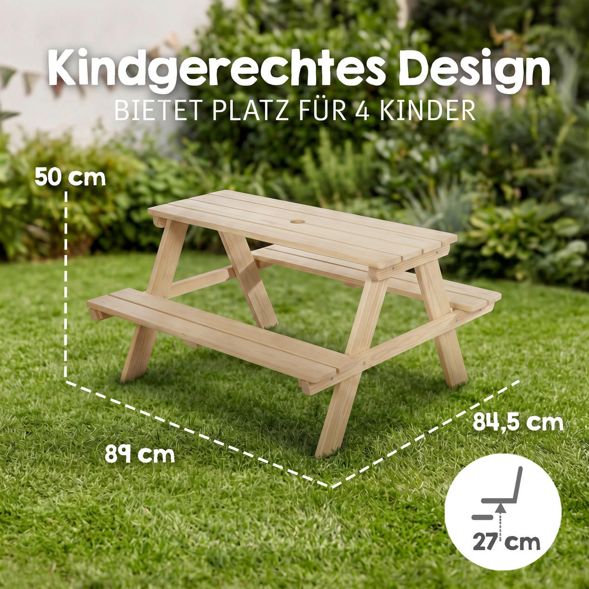 KINDERSPIELTISCH  - Naturfarben, Basics, Holz (89/50/84,5cm) - Roba