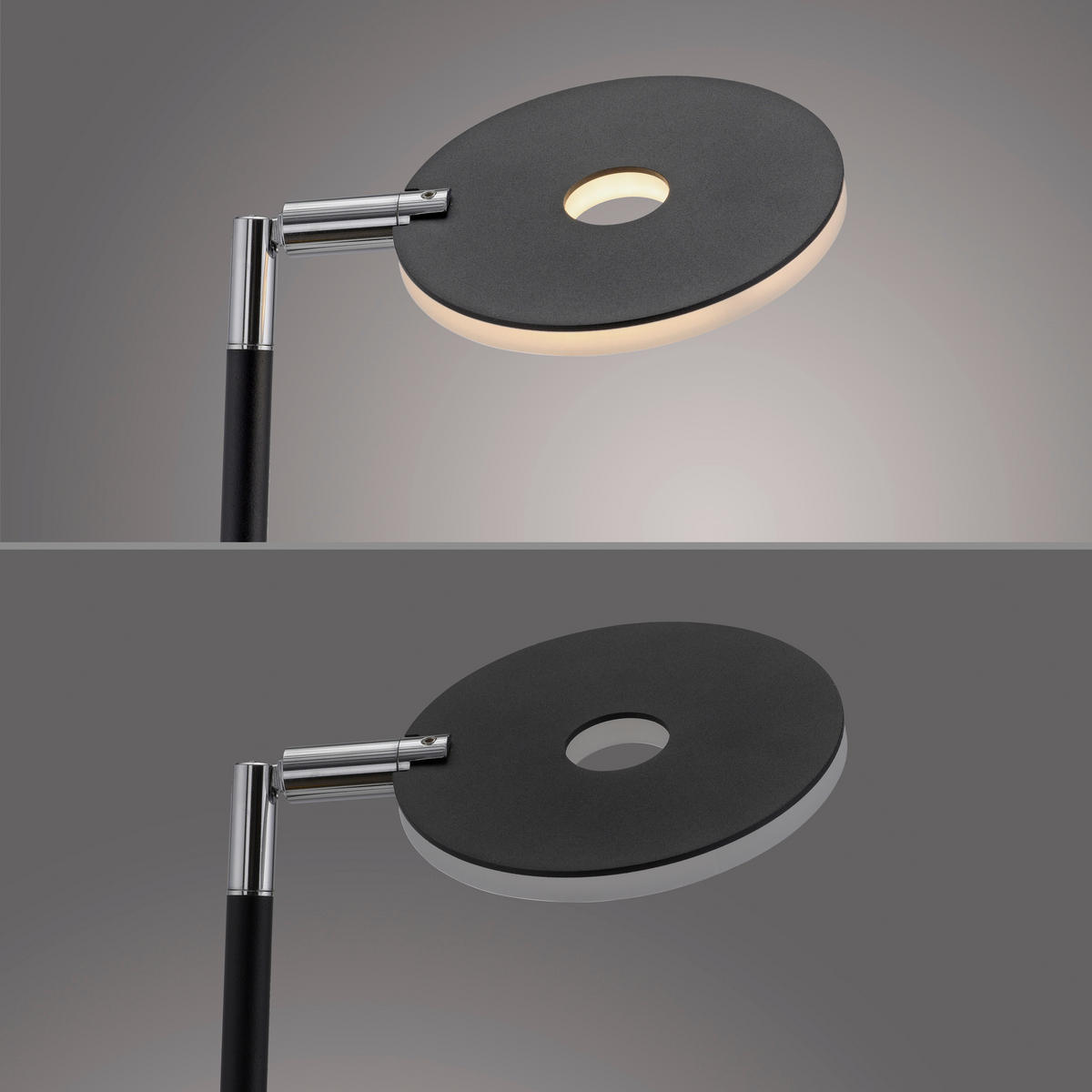 AKKU-STEHLEUCHTE Bente 42/42/160 cm  - Schwarz, Design, Kunststoff/Metall (42/42/160cm) - Paul Neuhaus