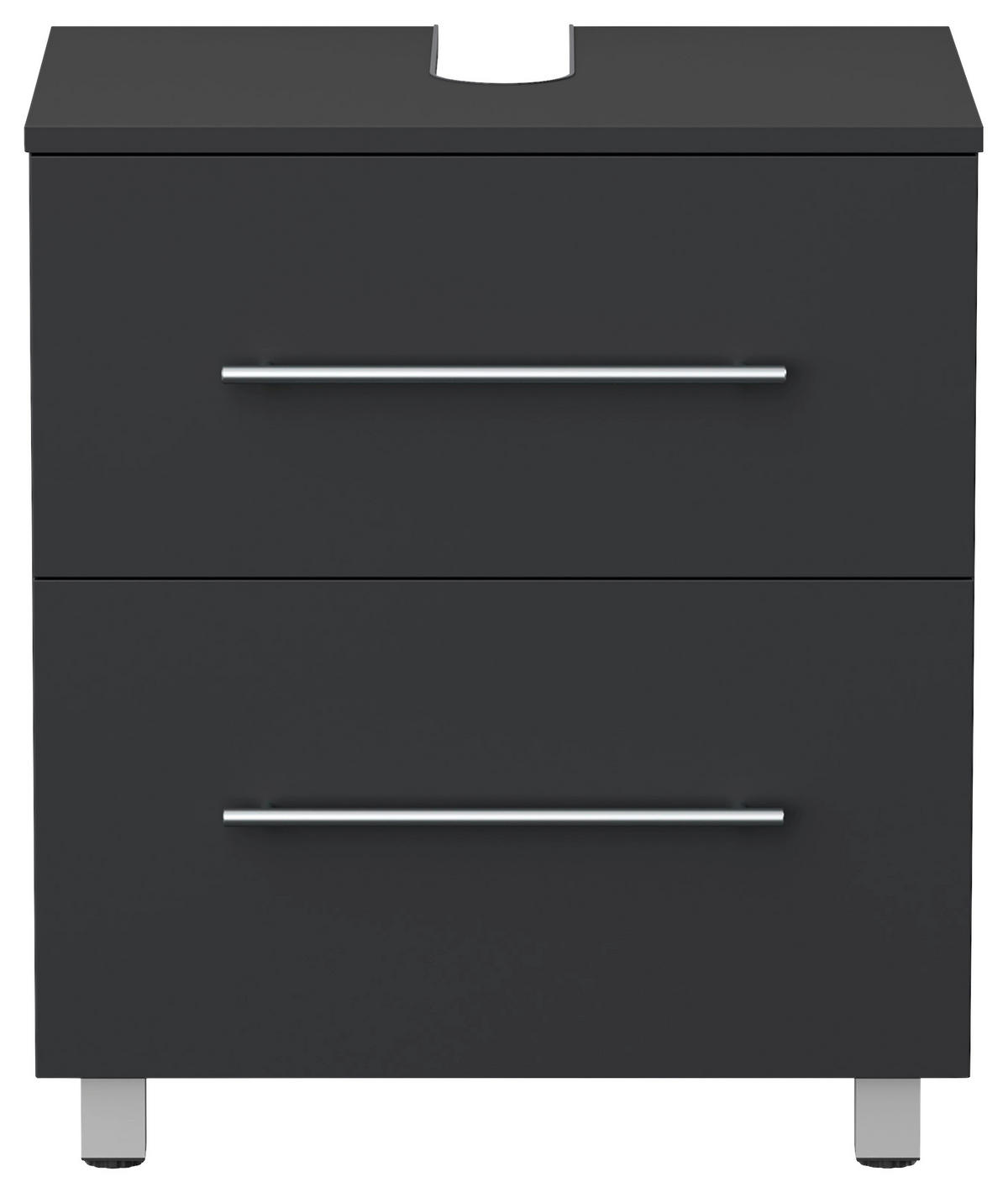 WASCHBECKENUNTERSCHRANK 55/63/41,6 cm  - Silberfarben/Graphitfarben, MODERN, Holzwerkstoff/Metall (55/63/41,6cm) - MID.YOU