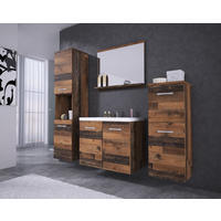 BADEZIMMER 5-teilig  in 120 cm  - Alteiche/Eichefarben, LIFESTYLE, Keramik/Holzwerkstoff (120cm) - P & B