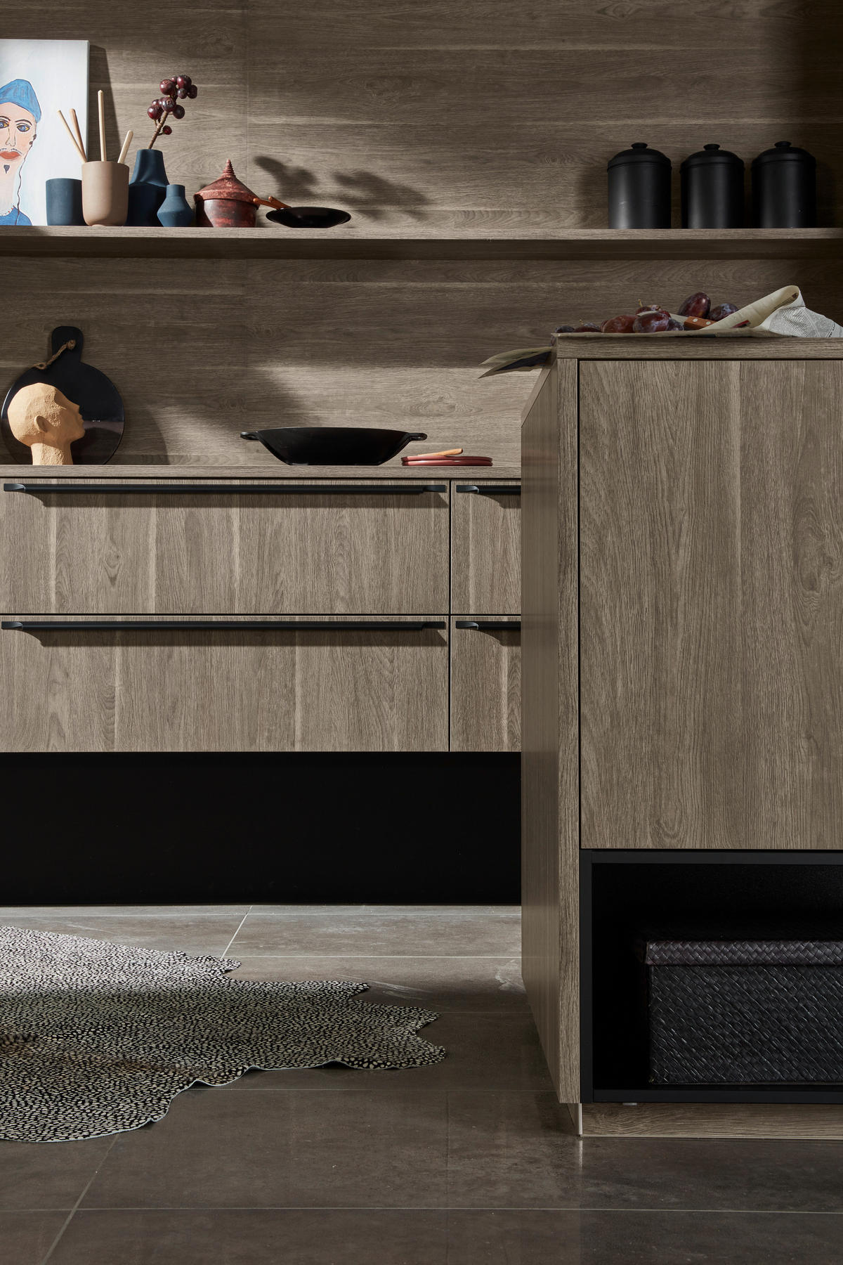 EINBAUKÜCHE MANHATTAN  - Eichefarben/Graphitfarben, Design, Holzwerkstoff - Nolte Küchen