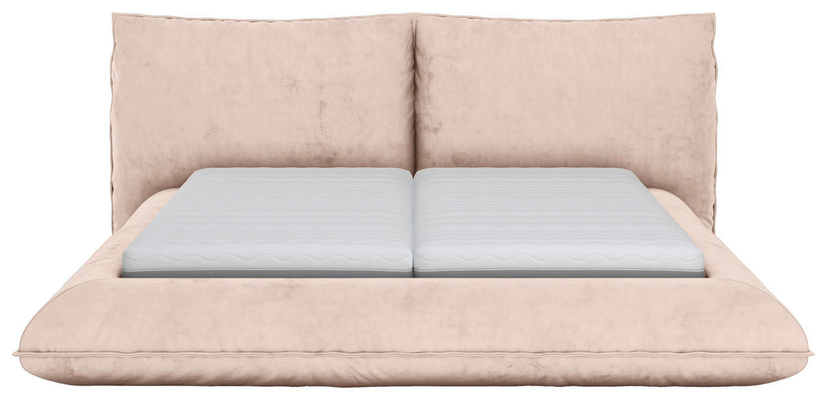 POLSTERBETT 180/200 cm,  in Hellrosa,  - Hellrosa/Schwarz, Design, Textil/Metall (180/200cm) - Belluti