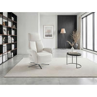 RELAXSESSEL Leder Weiss  - Weiss/Schwarz, Basics, Leder/Metall (75/110/85cm) - Sit & More