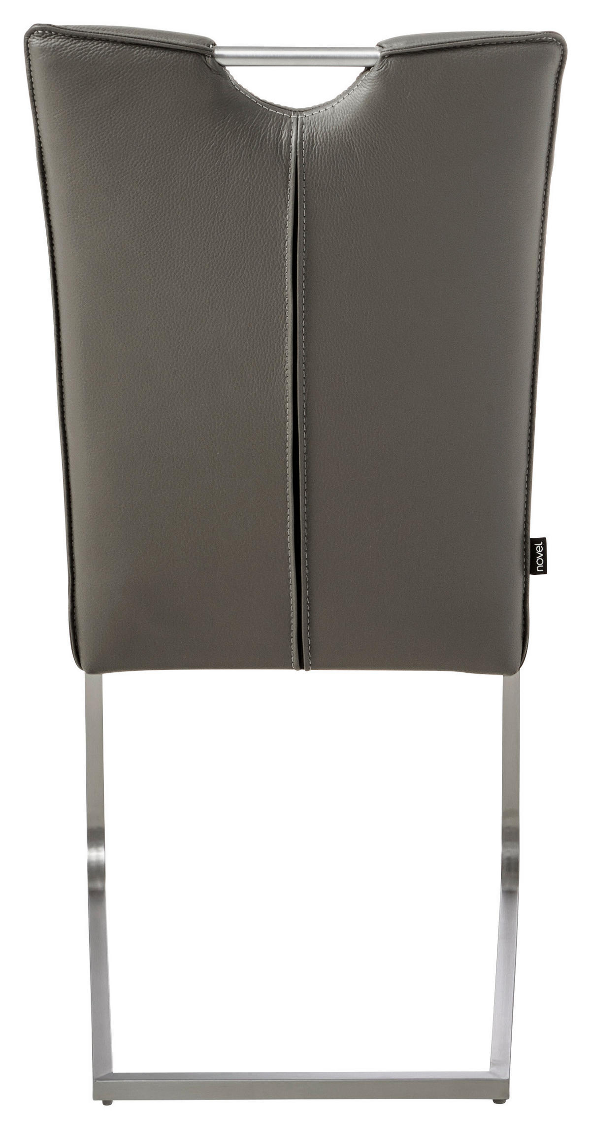 STOLIČKA S PRUŽNÝM PODNOŽÍM, hnedá, farba ušľachtilej ocele - hnedá/farba ušľachtilej ocele, Design, kov/koža (48/98,5/62cm) - Novel