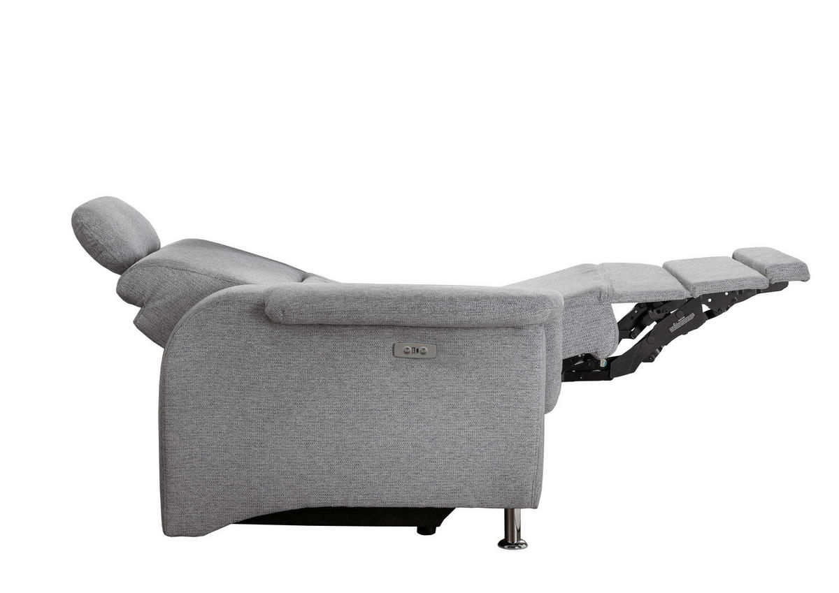 ECKSOFA in Chenille Silberfarben  - Chromfarben/Silberfarben, Konventionell, Textil/Metall (292/165cm) - Livetastic