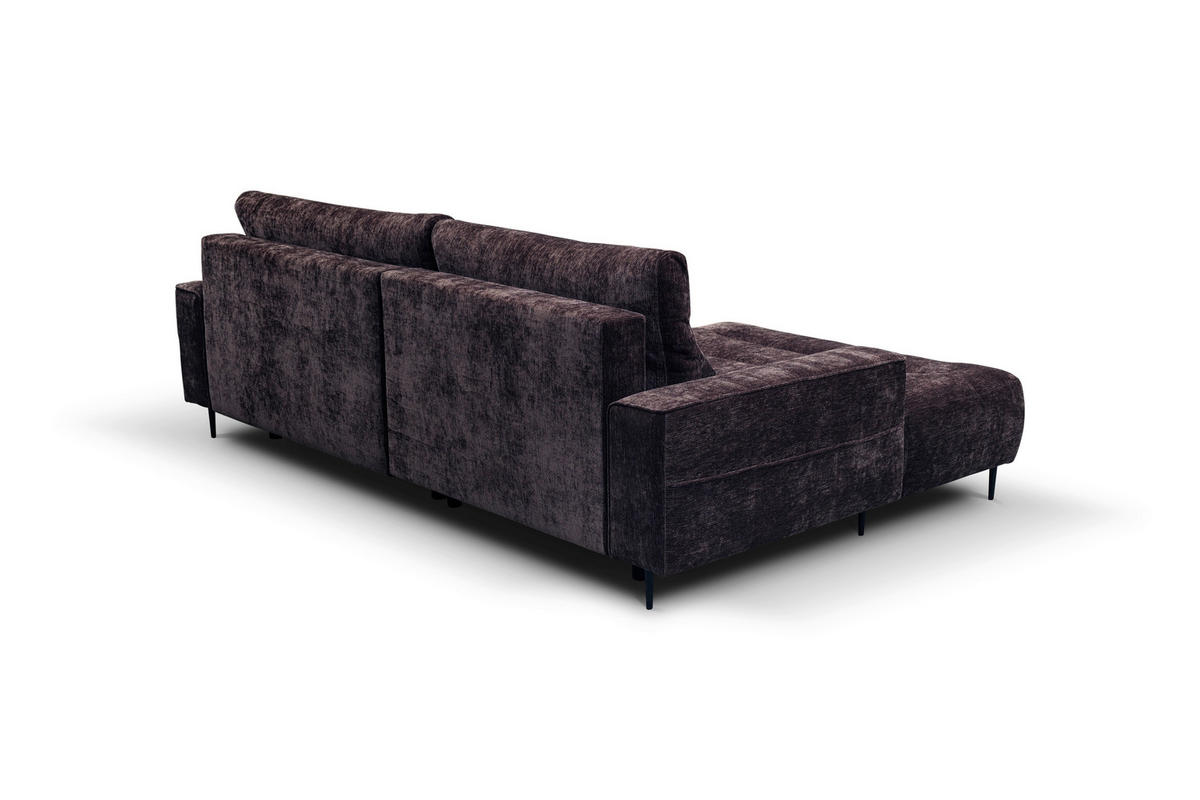ECKSOFA Struktur Brombeere  - Brombeere/Schwarz, Design, Holz/Textil (160/260cm) - MID.YOU
