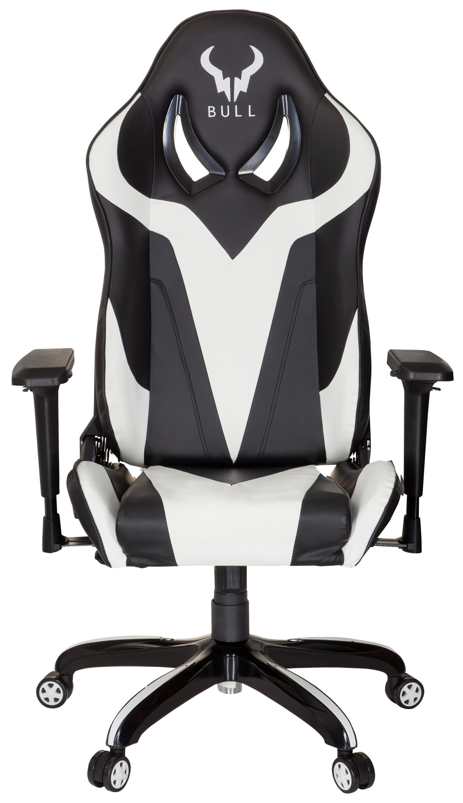 GAMING STOL tekstil bela, črna - črna/bela, Moderno, umetna masa/tekstil (74/133/67cm) - MID.YOU