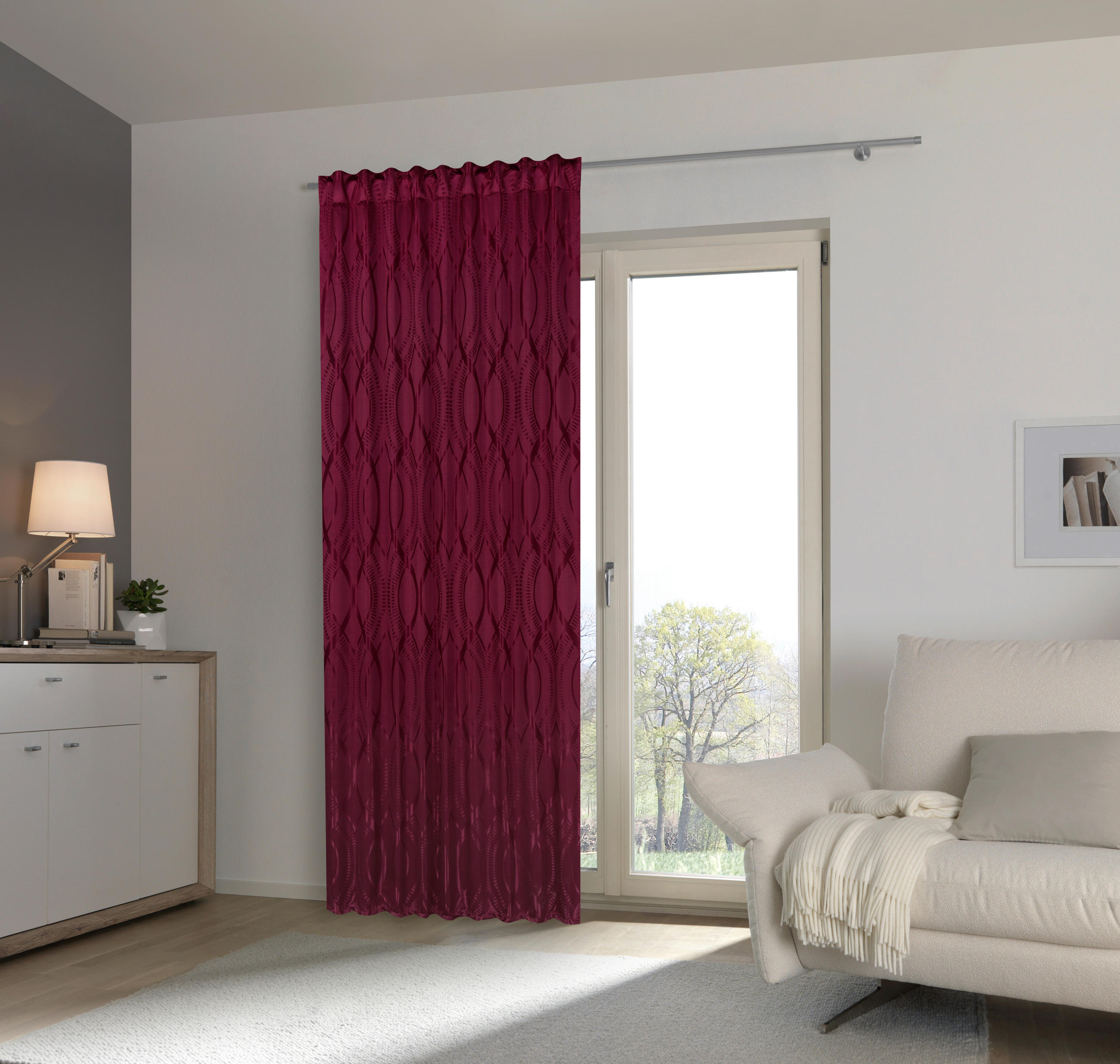 GARDINLÄNGD ej transparent - bär, Klassisk, textil (140/245cm) - Esposa
