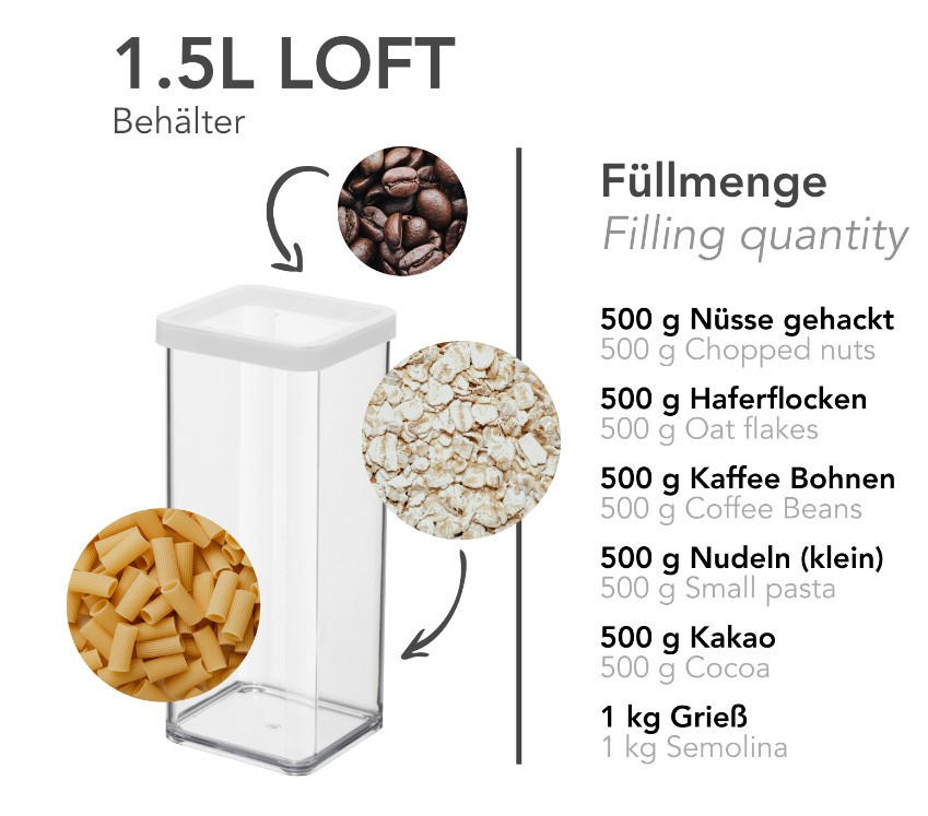 VORRATSDOSE LOFT 1,5 L  - Pastellblau/Transparent, KONVENTIONELL, Kunststoff (10/10/21.4cm) - Rotho