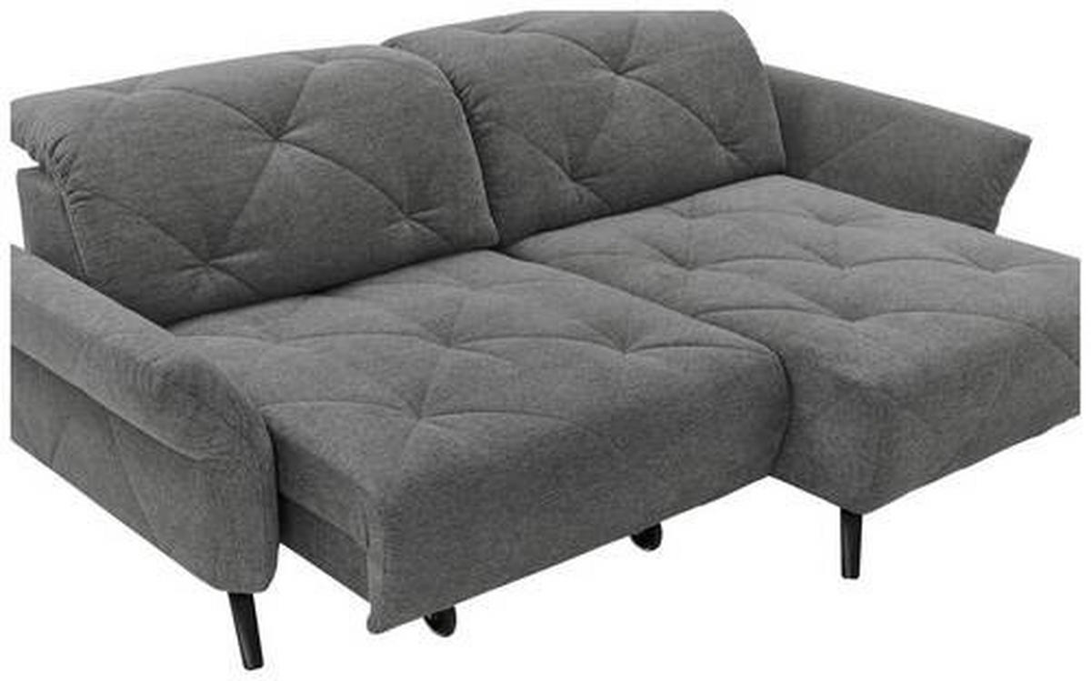 ECKSOFA in Webstoff Anthrazit  - Anthrazit/Schwarz, Design, Textil/Metall (244/173cm) - Moderano
