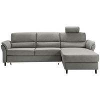 ECKSOFA Grau Lederlook  - Schwarz/Grau, MODERN, Holz/Textil (279/176cm) - Livetastic