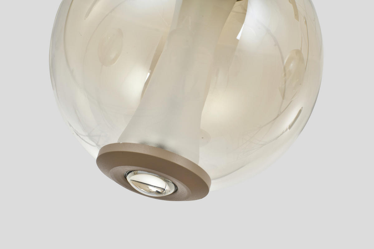 LED-HÄNGELEUCHTE Orleans 94/150/18 cm  - Sandfarben, Design, Glas/Metall (94/150/18cm)